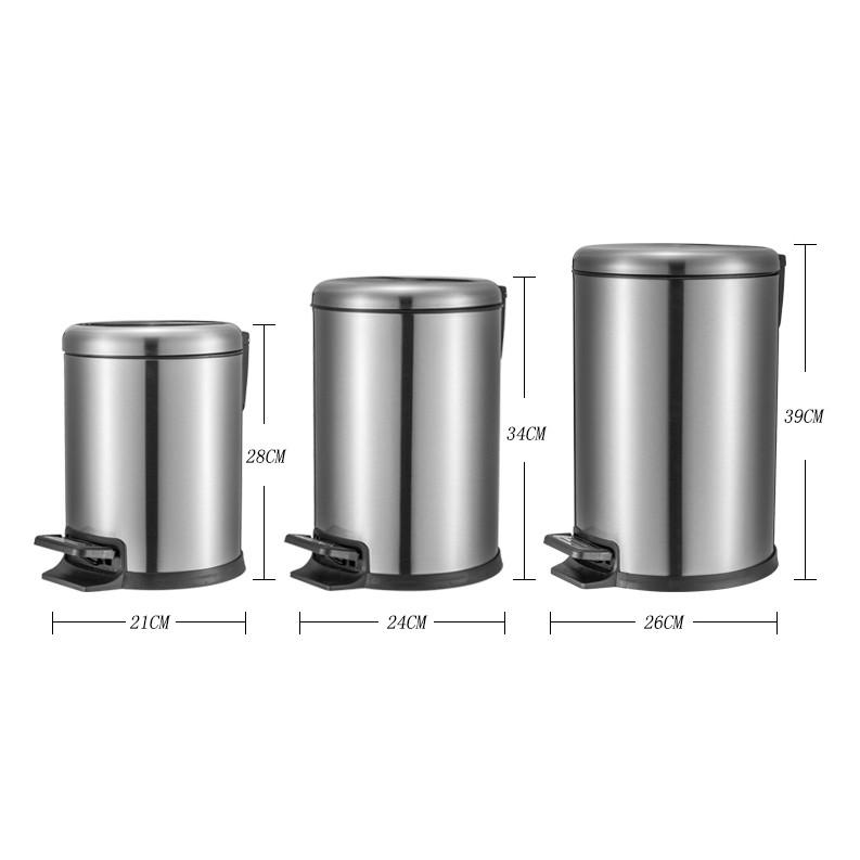 Thùng rác inox đạp chân cỡ 5L