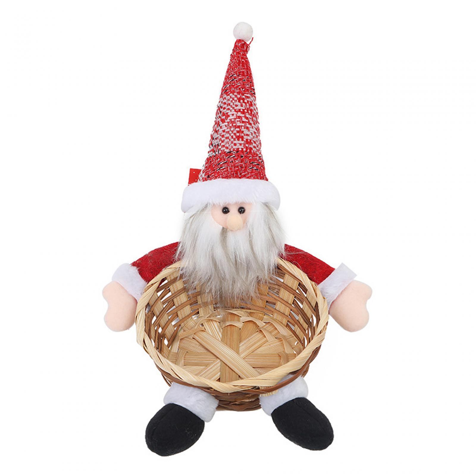 Hand Woven Basket Christmas Desktop Decoration, Christmas Storage Basket, Stylish Fruit Basket Food Basket for Kitchen