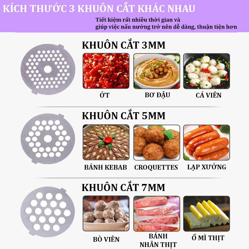 [BẢO HÀNH 12 THÁNG - HÀNG CHÍNH HÃNG] Máy xay, đùn thịt và thái rau củ, quả đa năng. Thương hiệu Mỹ cao cấp Camoca MGB - Công suất 1600W, 9 lưỡi dao đa năng, nhỏ gọn