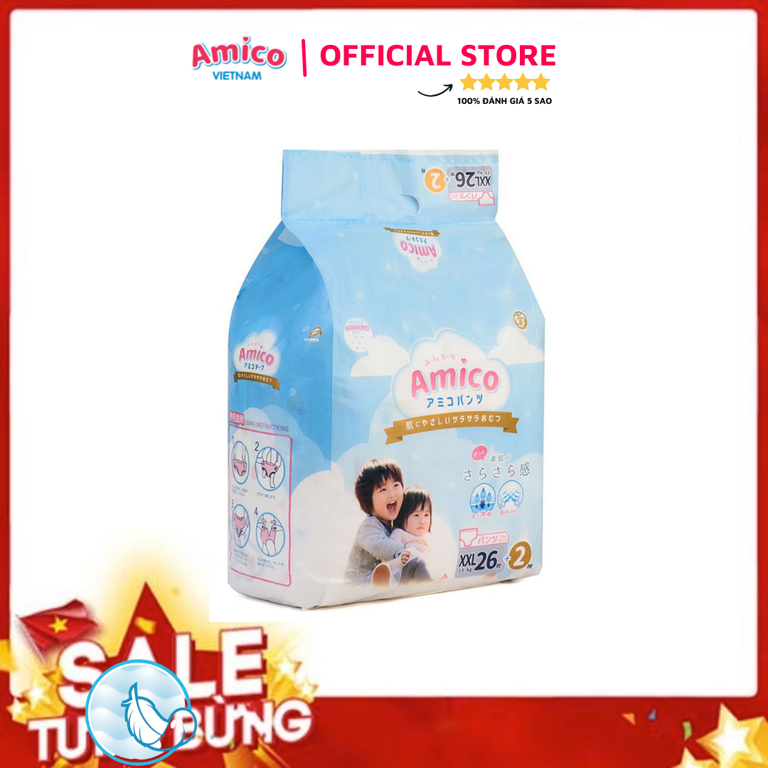 Bỉm - Tã quần Amico size XXL 26 + 2 miếng
