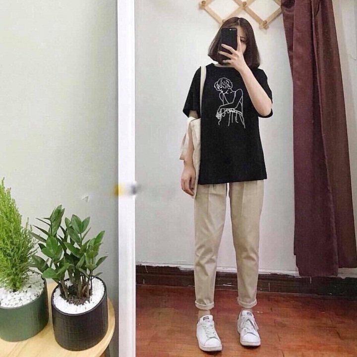 Quần kaki nữ ống suông phong cách Hàn Quốc,form chuẩn đẹp chất kaki mềm mịn co giãnQuần Baggy Kaki Ống Suông Unisex - Quần Baggy Nam Nữ Sắn Ống Mềm Mại Co Dãn