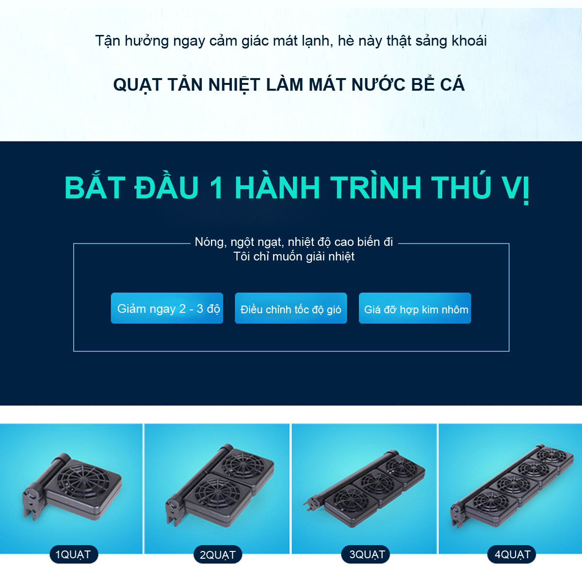 Quạt tản nhiệt làm mát nước bể cá Cool Summer cao cấp