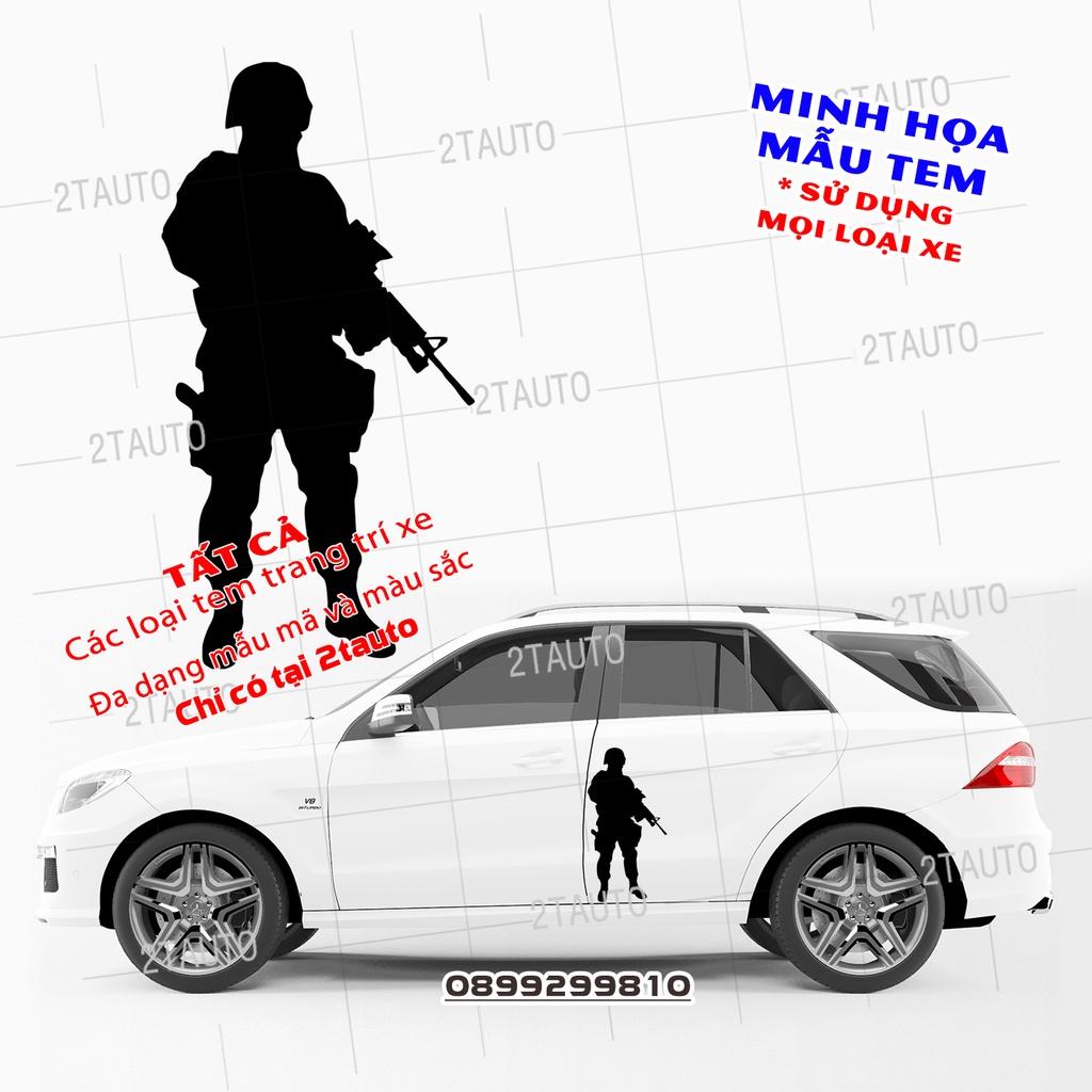 Tem decal sticker LÍNH BIỆT KÍCH dán xe nhiều kích thước, chống thấm nước, logo LÍNH MỸ dán trang trí ô tô xe hơi -MẪU 5