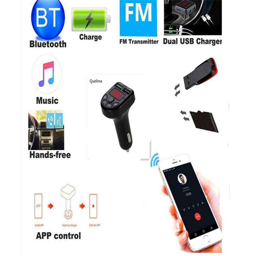 Wireless FM   Radio Adapter Dual USB Charger Car