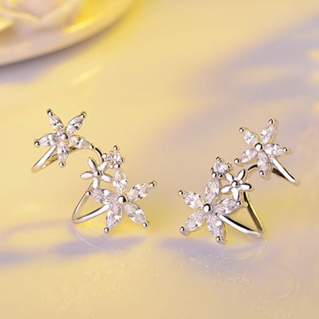 Bông tai hoa đôi nạm đá zircon BHBT278