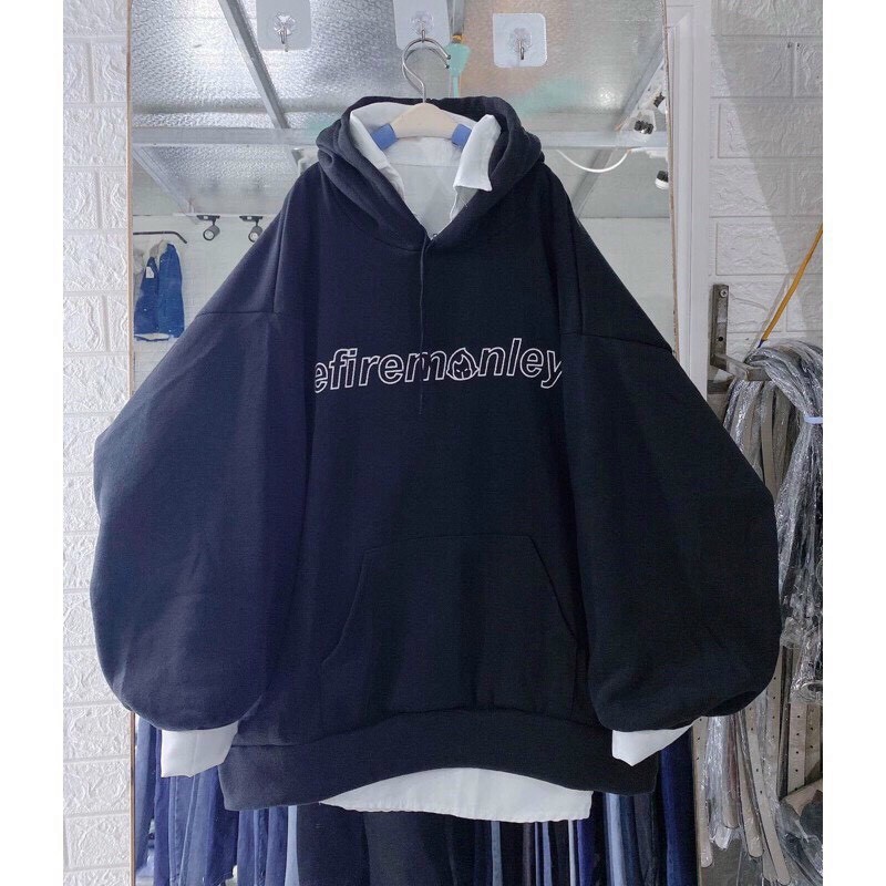 ÁO KHOÁC HOODIE NỈ NGOẠI họa tiết in chữ EFIRE.MONLEY