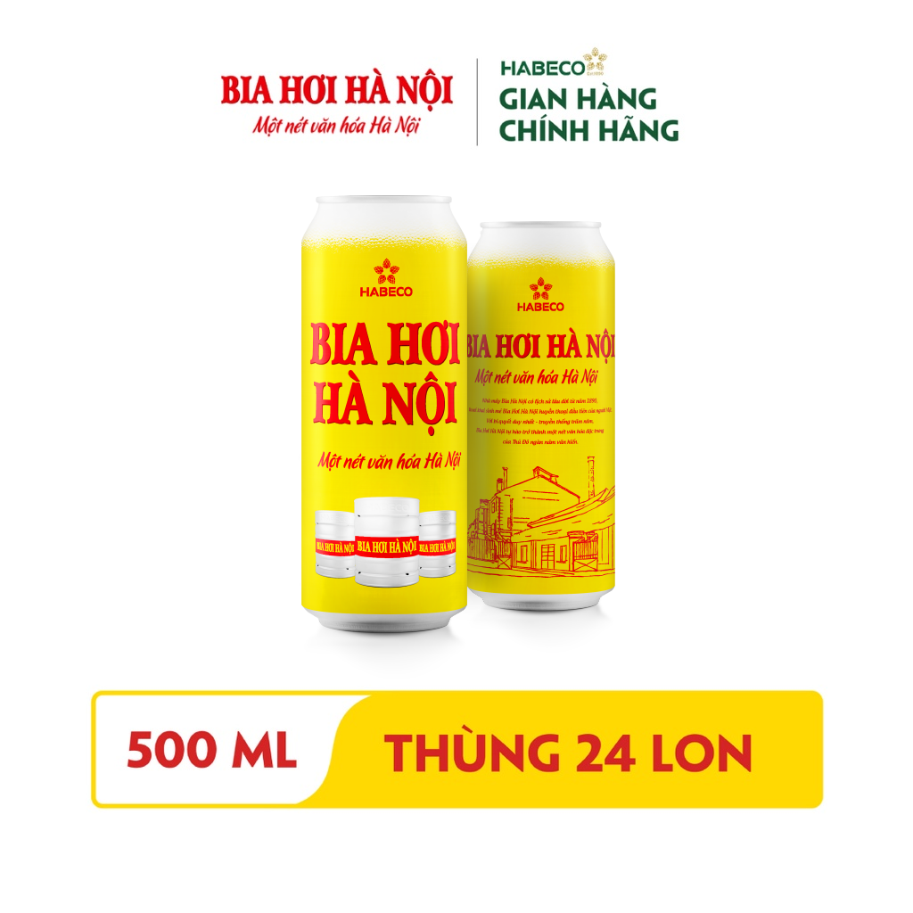 Hình ảnh Bia Hơi Hà Nội - Thùng 24 lon 500ml