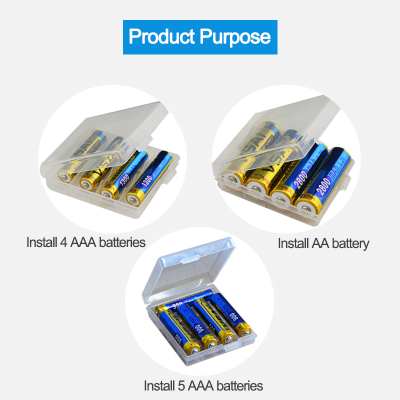 2 4 6 8 khe cắm AA AAA Hộp đựng pin bằng nhựa cứng Hộp bảo quản Hộp đựng pin cho hộp đựng pin aa aaa Hộp đựng tổ chức Màu sắc: Dành cho 2x AA