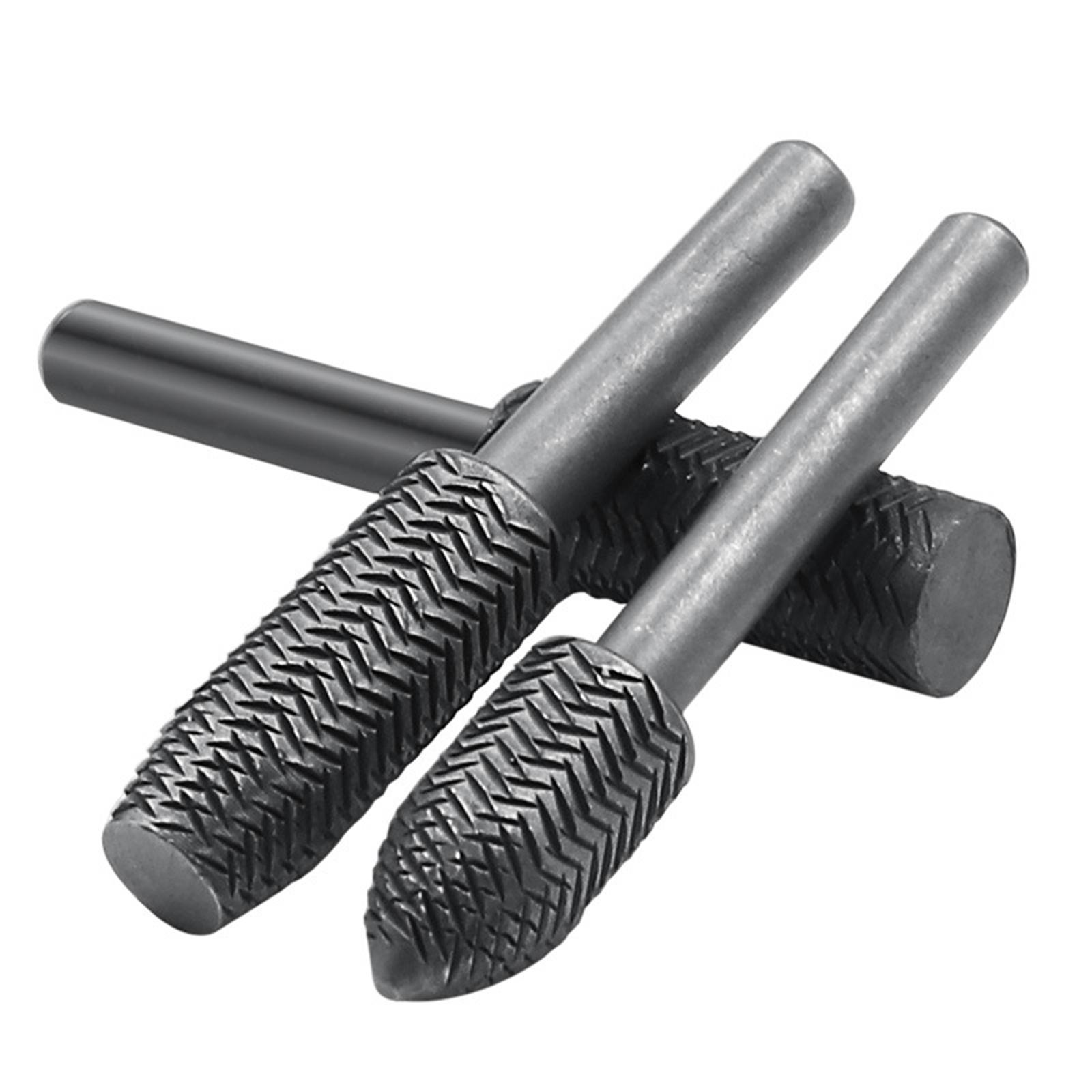5 Pieces Double Cut Rotary Burr Set Carving Rasps for Woodworking Polishing
