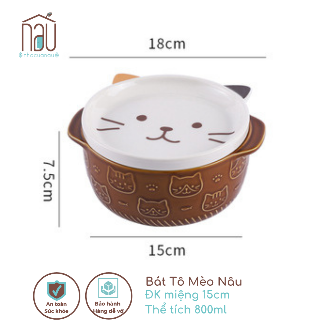 [CÓ SẴN] Bát Tô ăn mì, đựng canh tạo hình mèo, Shiba Inu dung tích 800ml tiện lợi xinh xắn có thể tặng quà sinh nhật