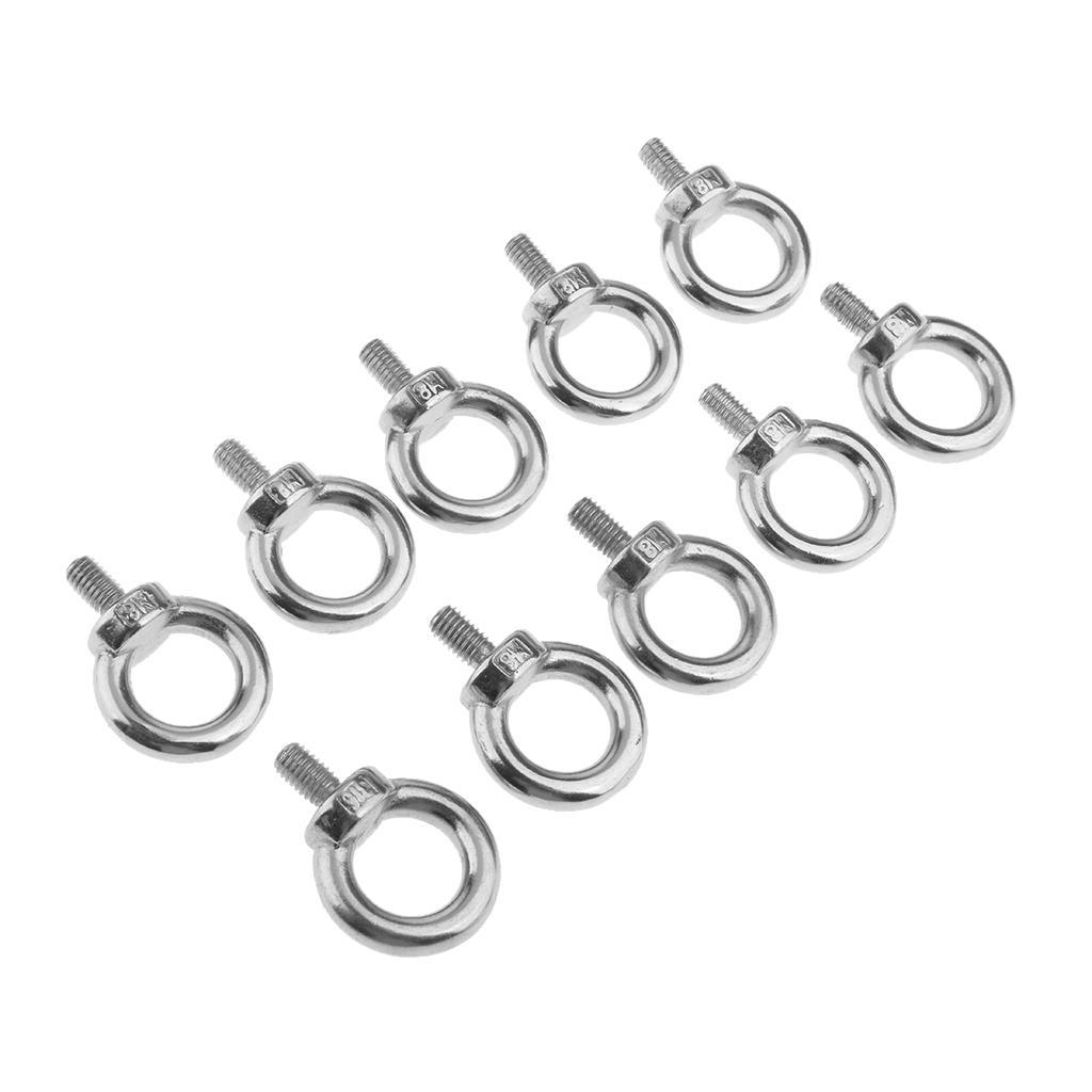 10pcs M8 Marine Boat Stainless Steel   Eye Screw