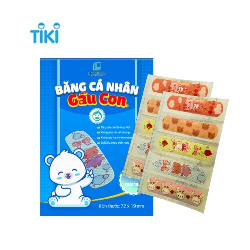 BĂNG CÁ NHÂN HÌNH GẤU HỘP 100 MIẾNG