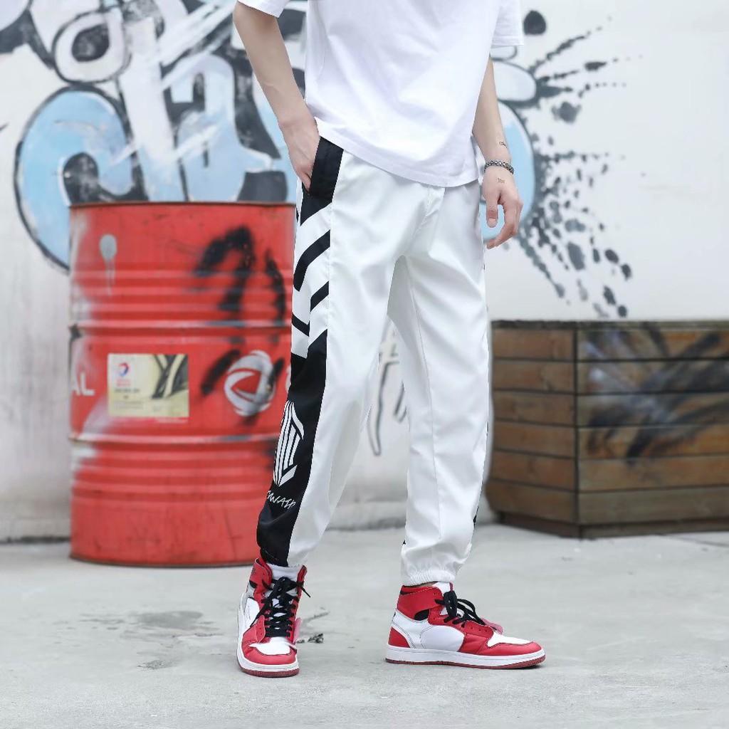 Quần dài thể thao ống rộng phối màu thời trang nam tính