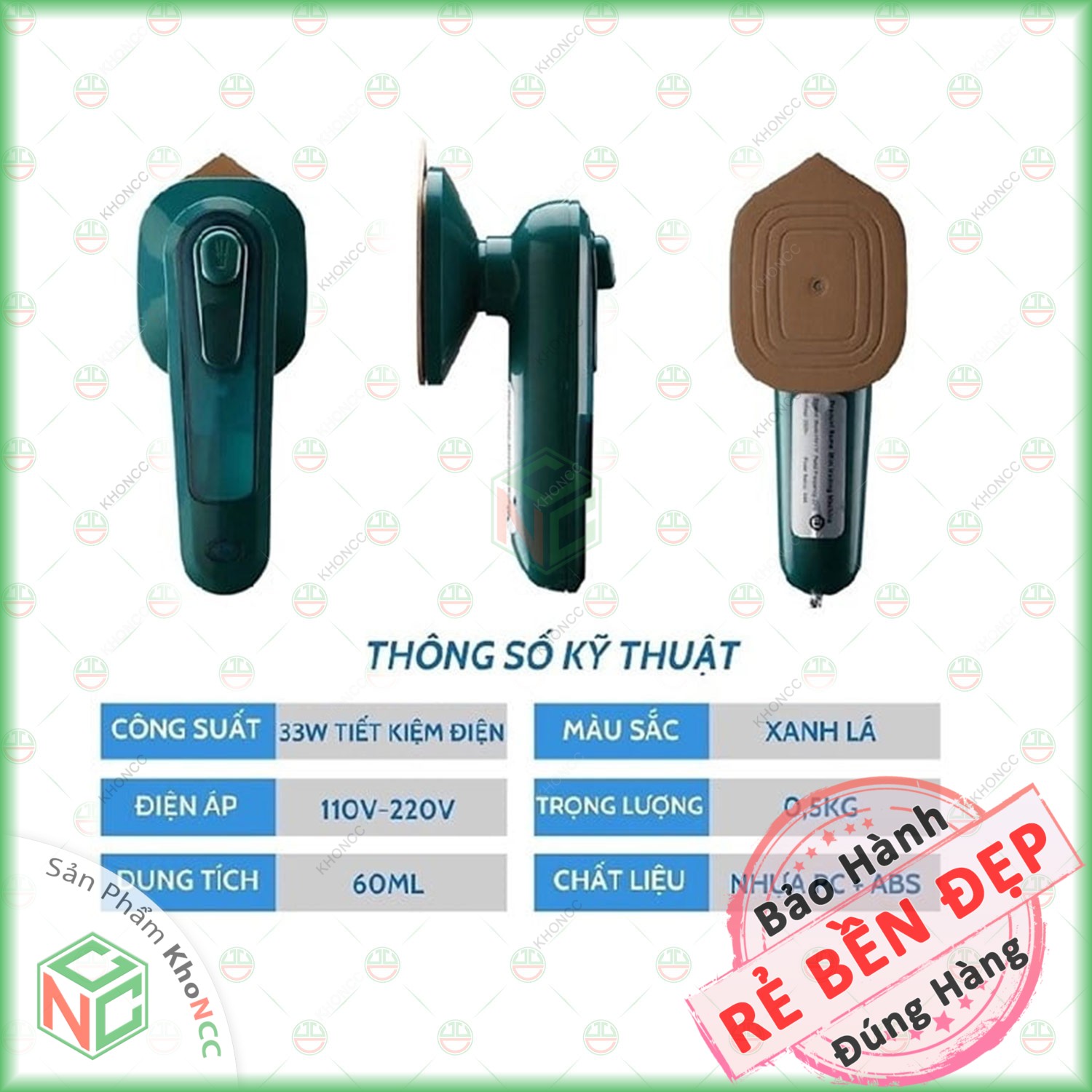 (Tiện Lợi) - Bàn Là Ủi Quần Áo Mini với Hơi Nước KhoNCC Hàng Chính Hãng - Sự Tiện Lợi Làm Mịn Quần Áo Mọi Nơi - KLM-BUHNMNFZ688