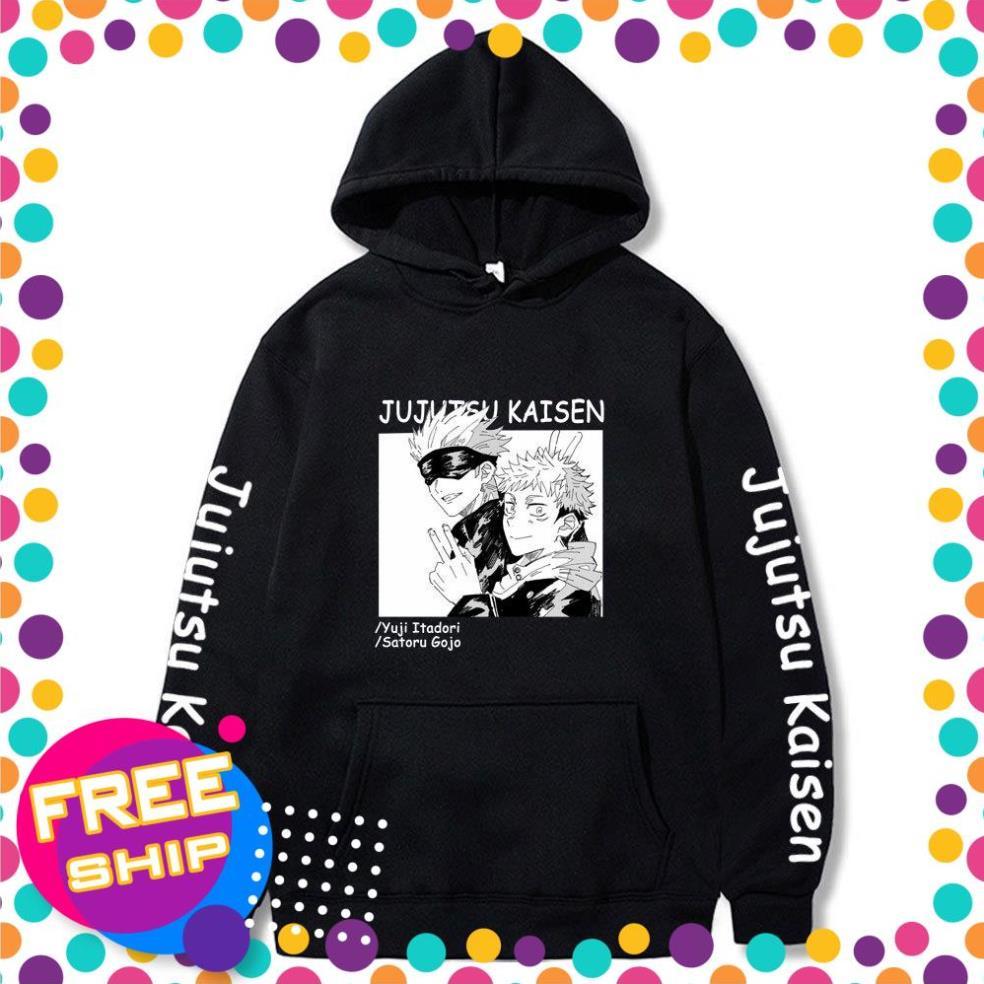 Mẫu áo Hoodie in hình Jujutsu Kaisen Ryomen Sukuna Gojo Satoru Itadori màu trắng độc đẹp giá siêu rẻ