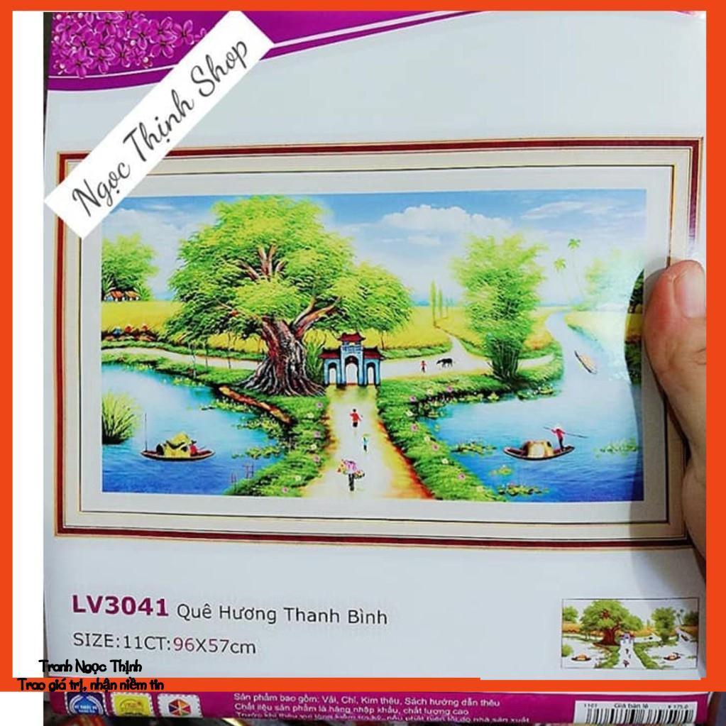 Tranh thêu chữ thập cao cấp QUÊ HƯƠNG THANH BÌNH- LV3041- KT: 96X57Cm