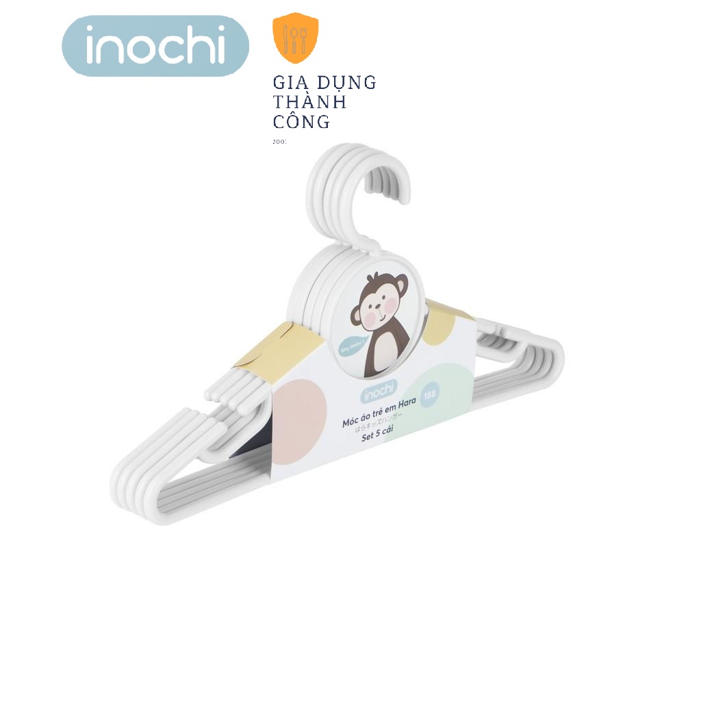 Combo 5 Móc quần áo -dành cho Trẻ Em Hara 188 INOCHI đa năng thông minh với thiết kế tiện lợi MA188