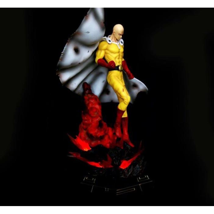 Mô hình Saitama chiến đấu lửa one punch man chất lượng cao 43cm