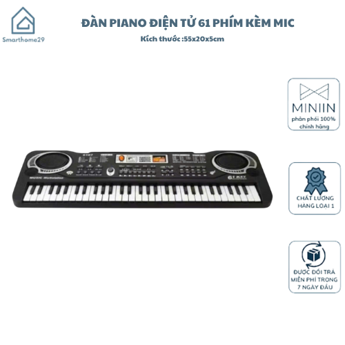 Đàn Điện Tử 61 Phím Kèm Mic Cho Bé Quà Tặng Giáo Dục Cho Trẻ - HÀNG CHÍNH HÃNG MINIIN