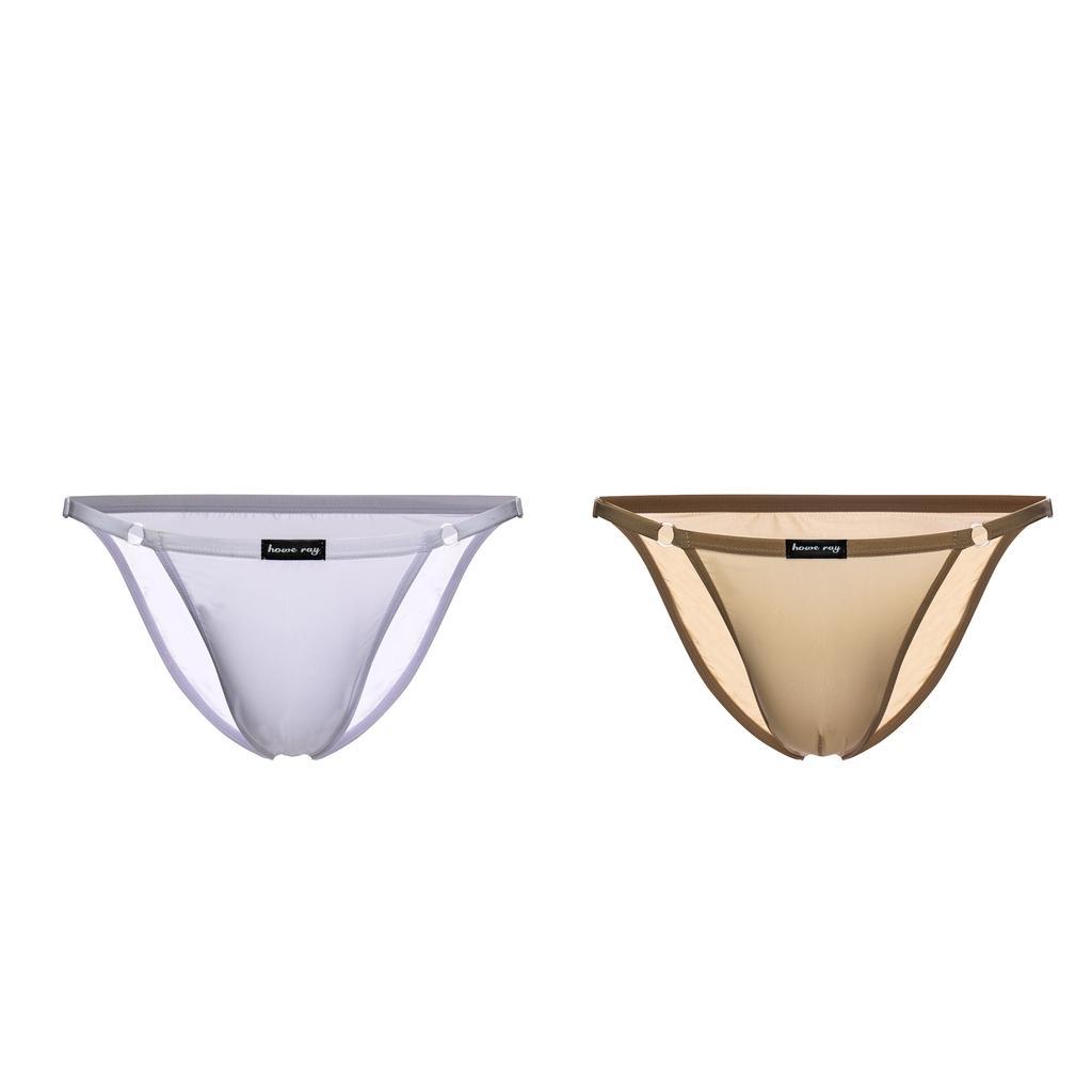 2x Fashion Men Underwear Low Waist String Penis Pouch Briefs Trunks Pack Adjustable Summer