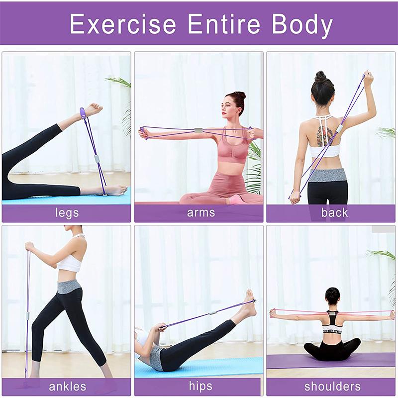 8 Hình dạng điện trở dải tay kéo lên dây kéo sức mạnh tập thể dục tập thể dục cho lưng vai kéo dài cơ thể Xây dựng cơ thể Color: Purple