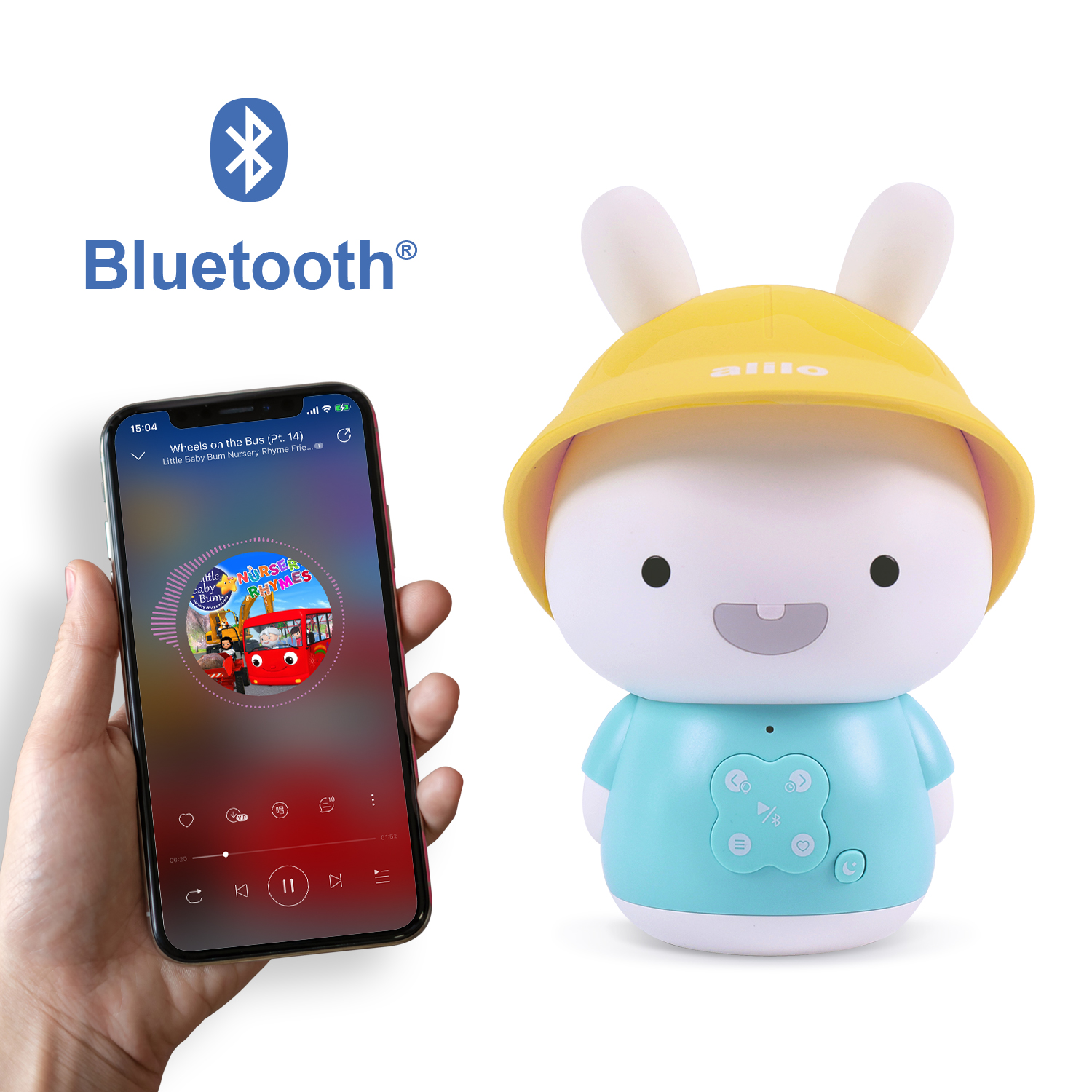 Đồ chơi phát nhạc - kể chuyện cho bé Alilo G9S+ Baby Bunny - Kết nối Bluetooth - Thẻ nhớ TF 8 GB- Đồ chơi giáo dục thông minh - Hàng chính hãng