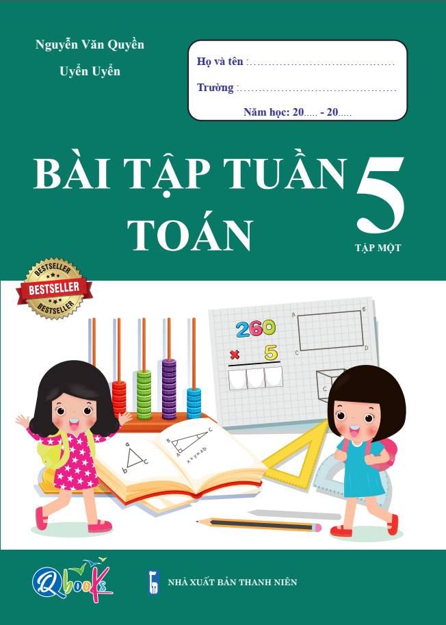 Combo Bài Tập Tuần và Đề Kiểm Tra - Toán và Tiếng Việt 5 - Học Kì 1 (4 cuốn)