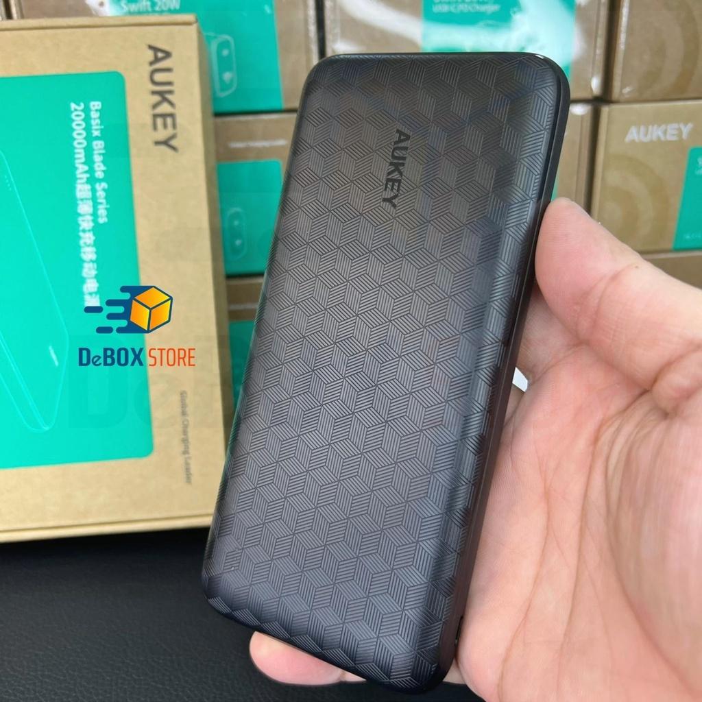 Pin Sạc Dự Phòng Aukey PB-N93A 20000mAh Cổng USB-C Sạc Nhanh PD3.0 18W + USB-A QC 3.0 18W - Hàng Chính Hãng