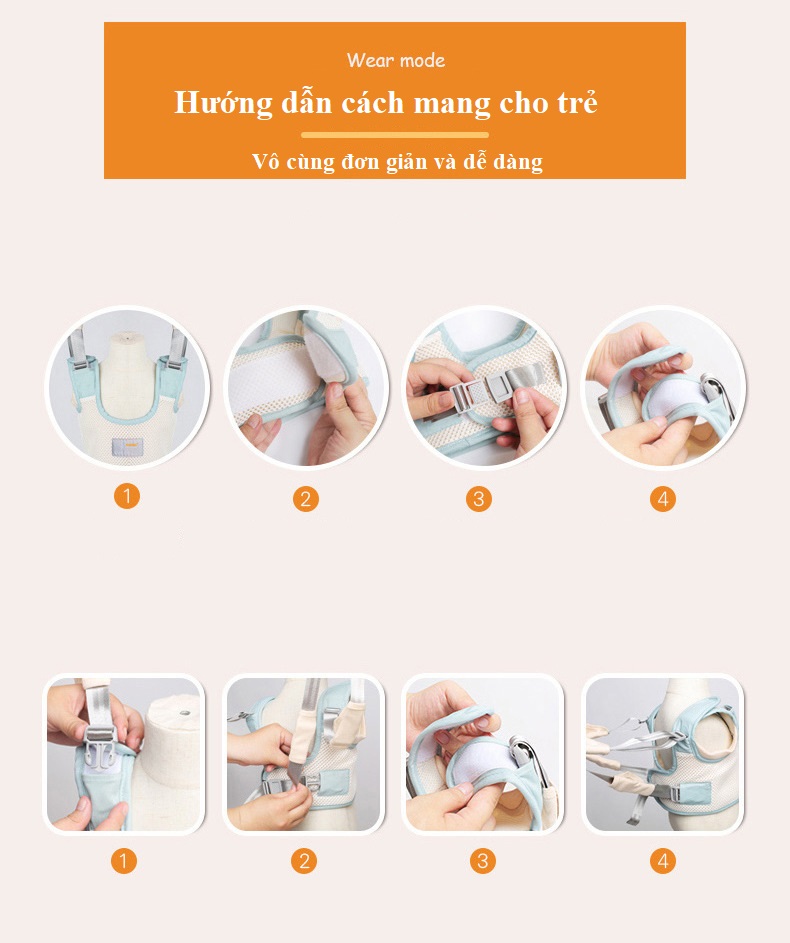 Đai Tập Đi Cho Bé Loại Cao Cấp Thương Hiệu Chính Hãng Tila-Tila Đức, Thay Thế Cho Xe Tập Đi Giảm Bớt Cồng Kềnh Và Tăng Độ An Toàn Cho Trẻ, Sử Dụng 100% Cotton, Chất Liệu Mềm Mại Không Đau Bẹn, Đau Chân, Đâu Nách Bé