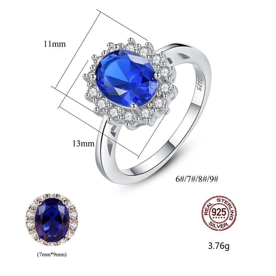 Nhẫn bạc nữ đính đá Saphire xanh tự nhiên cao cấp N2415 Bảo Ngọc Jewelry