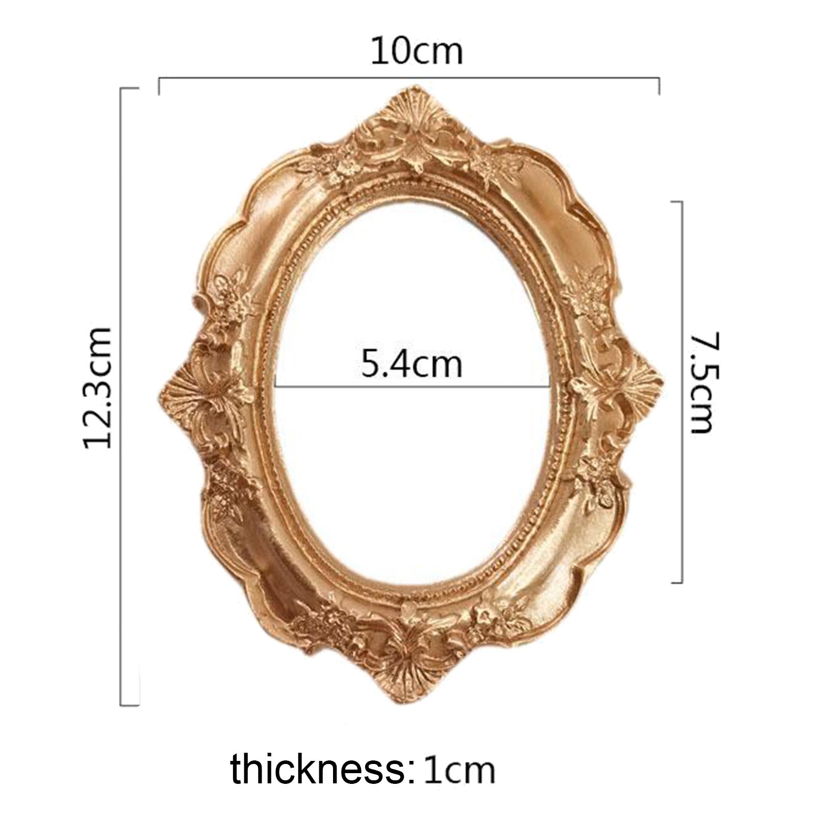 2xVintage Photo Frame Carved Lace Resin Mini Picture Frame Photo Props Oval