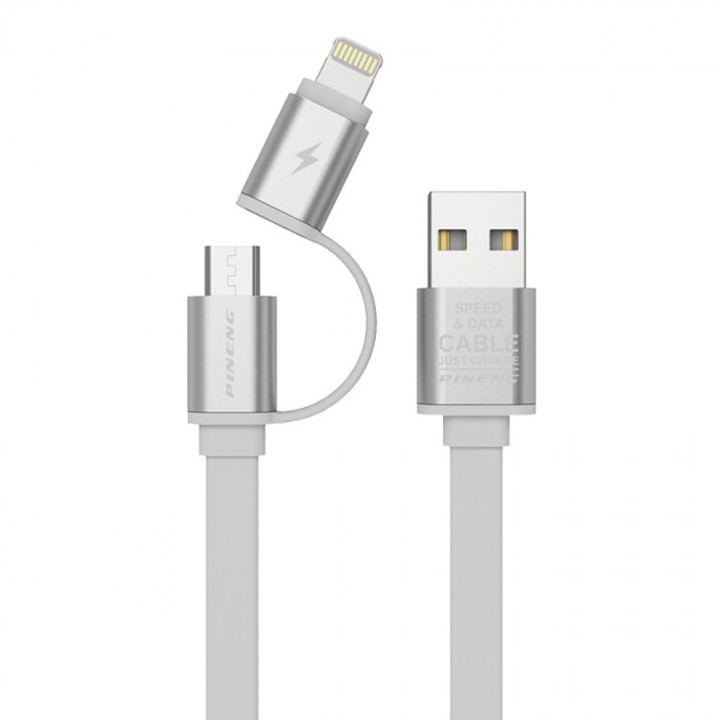 Cáp Sạc Dùng Cho Điện Thoại Chuẩn Lightning &amp; Micro USB Pineng PN-304 - Hàng Chính Hãng