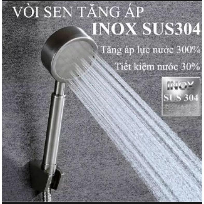 Bộ Sen tắm Tay sen tăng áp INOX SUS 304 cao cấp.tăng áp tới 300%,có video thực tế.