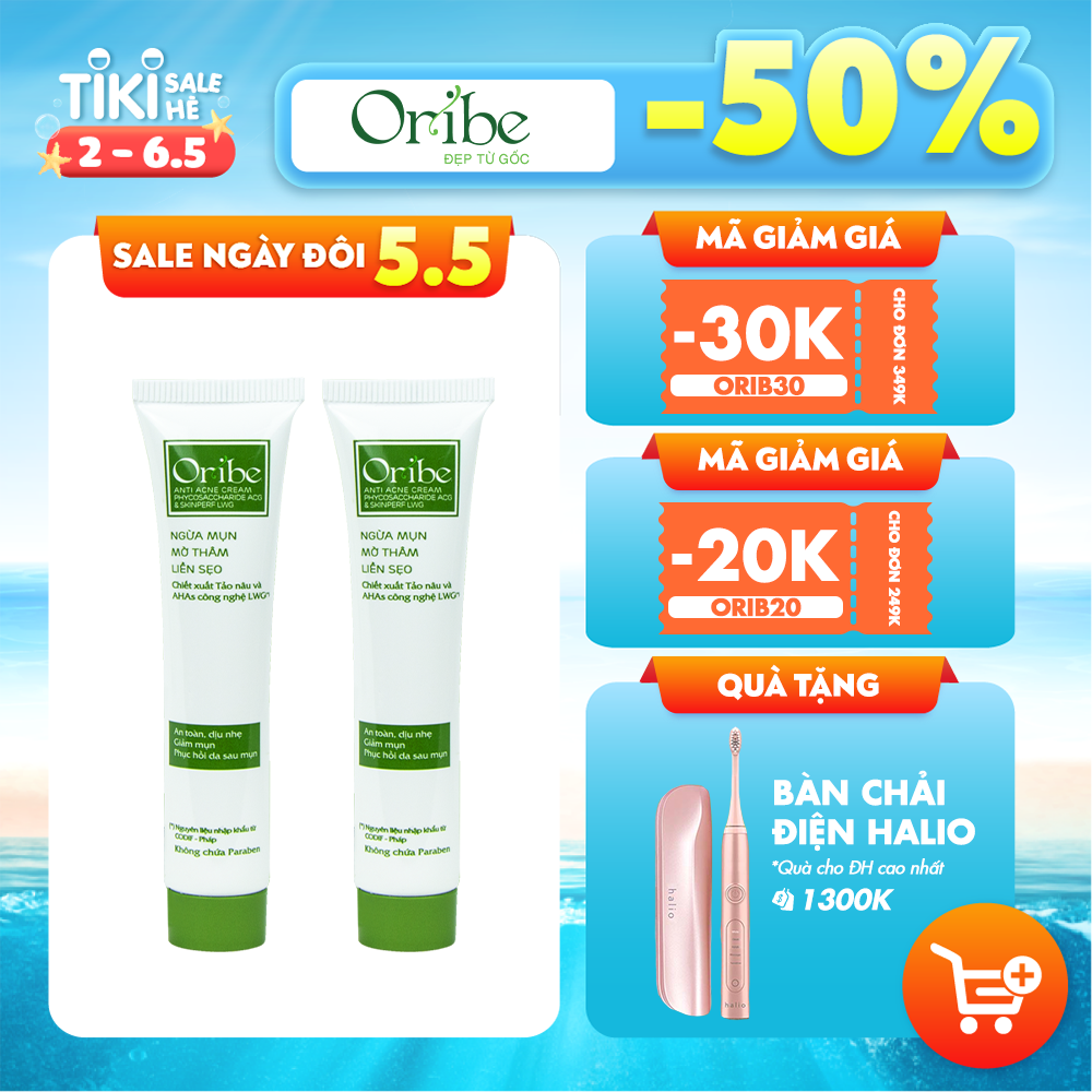Combo 2 kem chấm mụn Oribe giảm mụn ẩn mờ thâm liền sẹo 20g