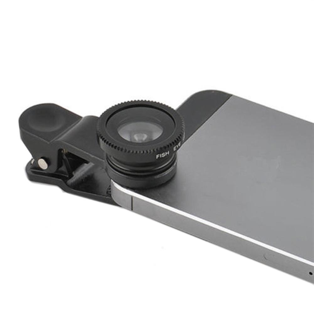 【ky】3 in 1 Universal Clip-on Fish Eye Wide Angle Macro Lens Camera Phone Tablet