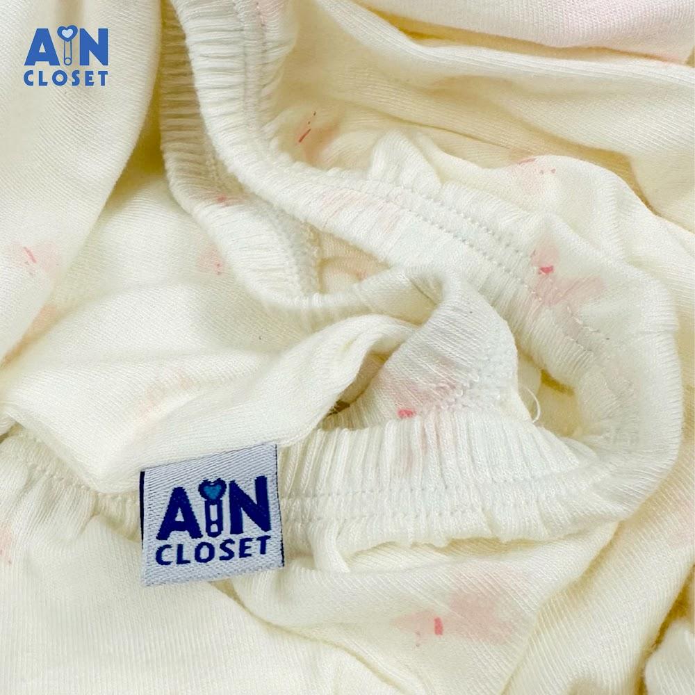 Bộ quần áo Dài bé gái họa tiết Cún Nhí Hồng thun cotton - AICDBGZSR3UP - AIN Closet
