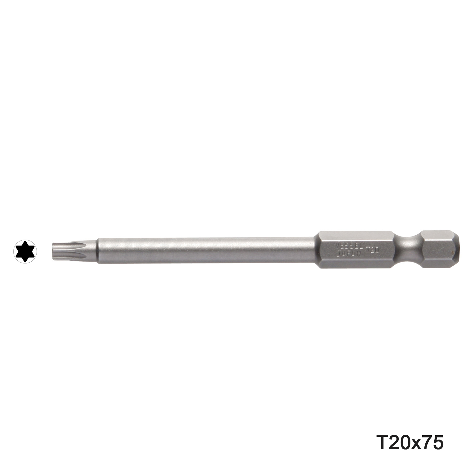 Mũi vặn vít đầu hoa khế T20/T20H chuôi lục giác H = 6,35 Vessel