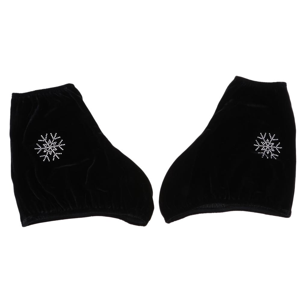 1 Pair Velvet Figure Ice Skate Boot Covers Protector Protect Skates from Dust Black Blue Fushia