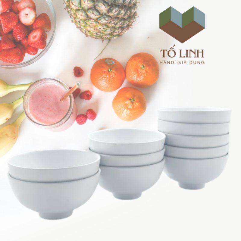 Combo 10 chén cơm sứ trắng 4.5 inch HC-VN,,Set 10 chén cơm sứ trắng Việt Nam