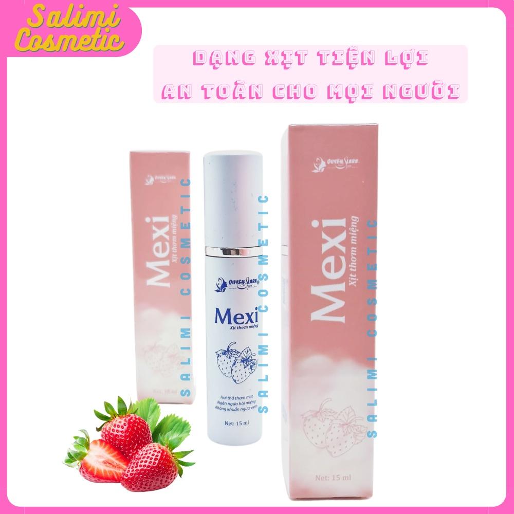 COMBO 2 Lọ Xịt Thơm Miệng MEXI Vị Dâu Tây Quyên Lara 15ml, Giúp Hơi Thở Thơm Mát, Ngừa Viêm Lợi