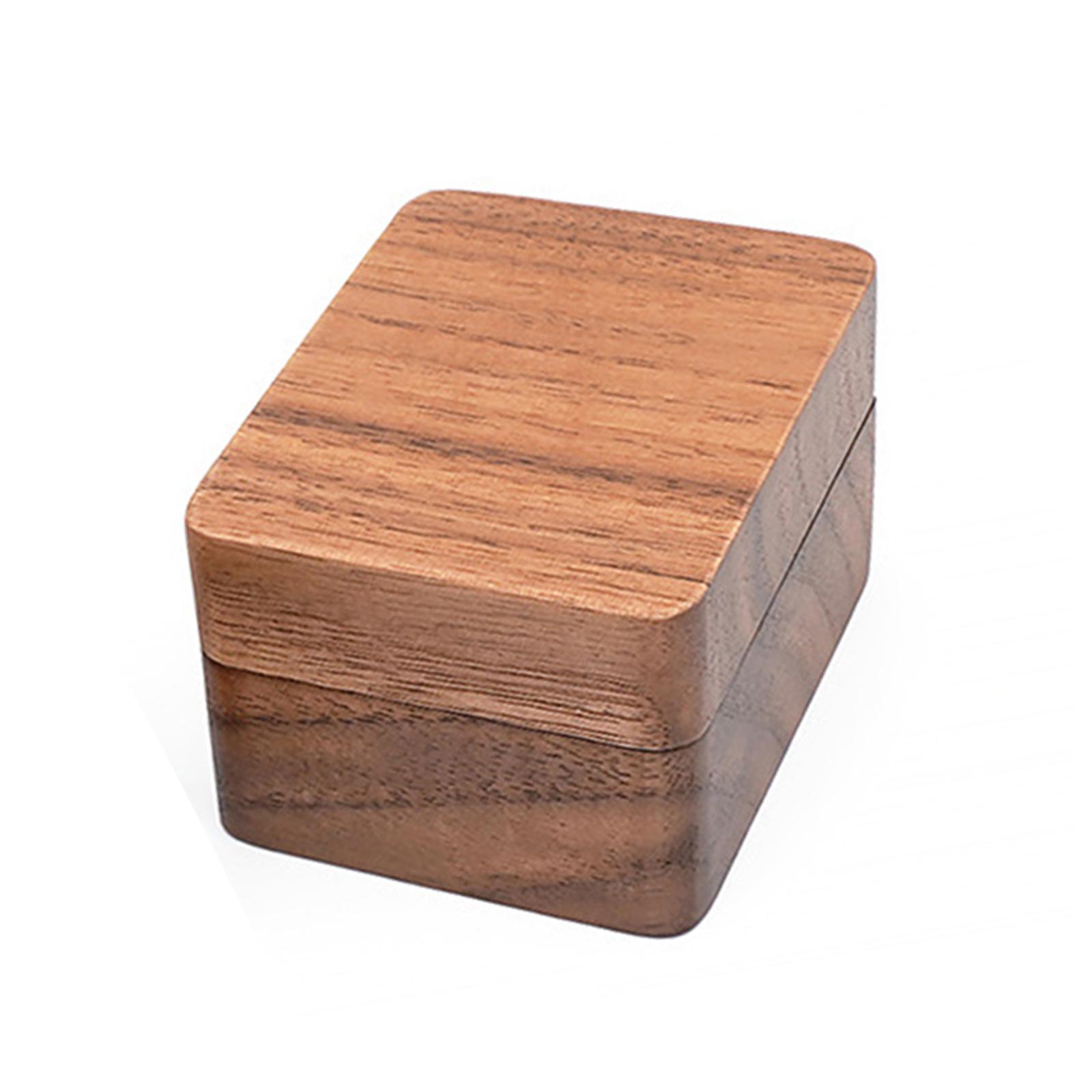 Wooden Jewelry Box Wedding Ceremony rings Bearer Box Travel Case Showcase