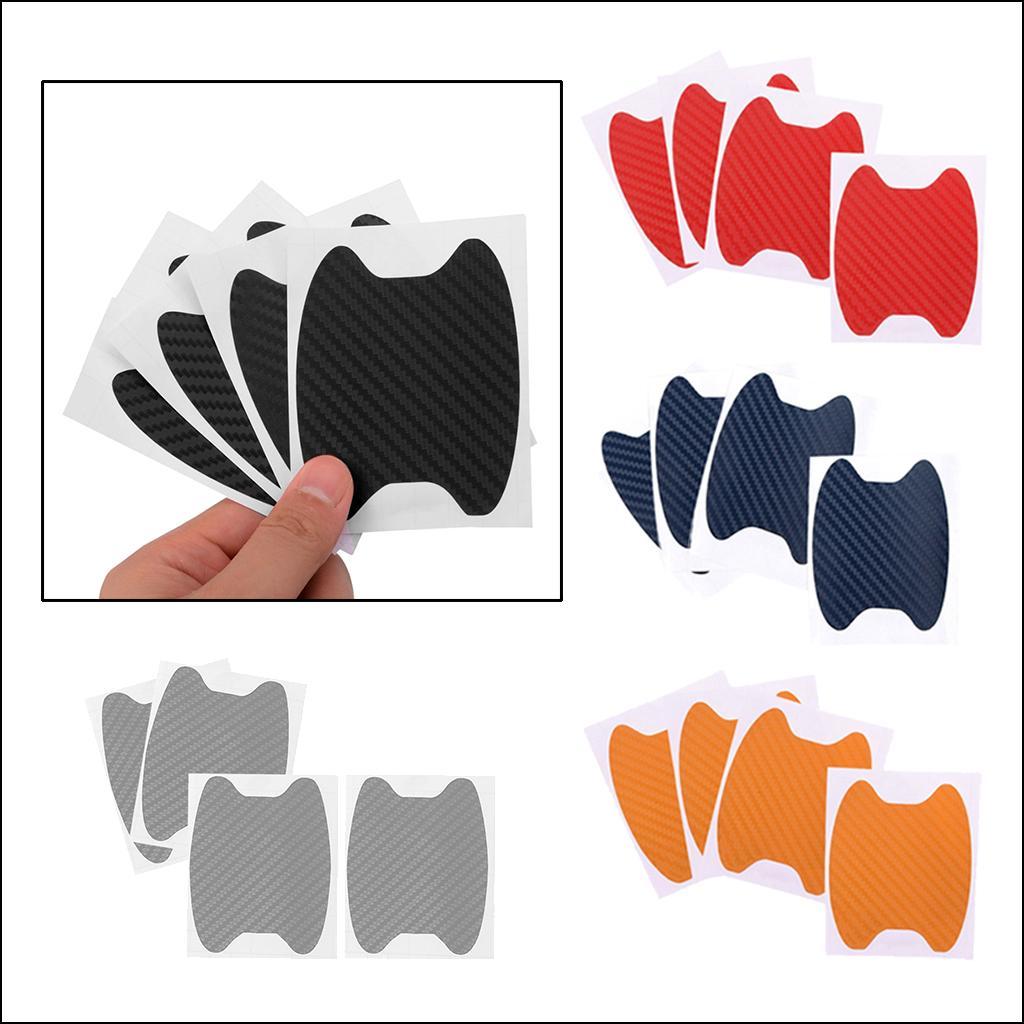 4 Pcs Carbon Fiber Anti Scratch Car Door Handle Protective Film
