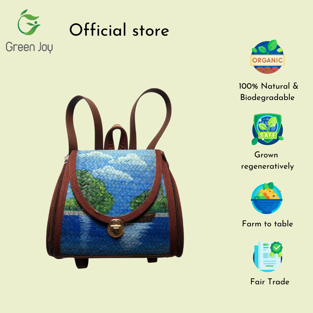 Balo nơ cỏ bàng vẽ Green Joy
