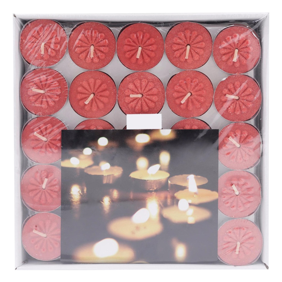 Vỉ 50 Nến Tealight Bông Mai Nycandle FtraMart Candle (Đỏ)