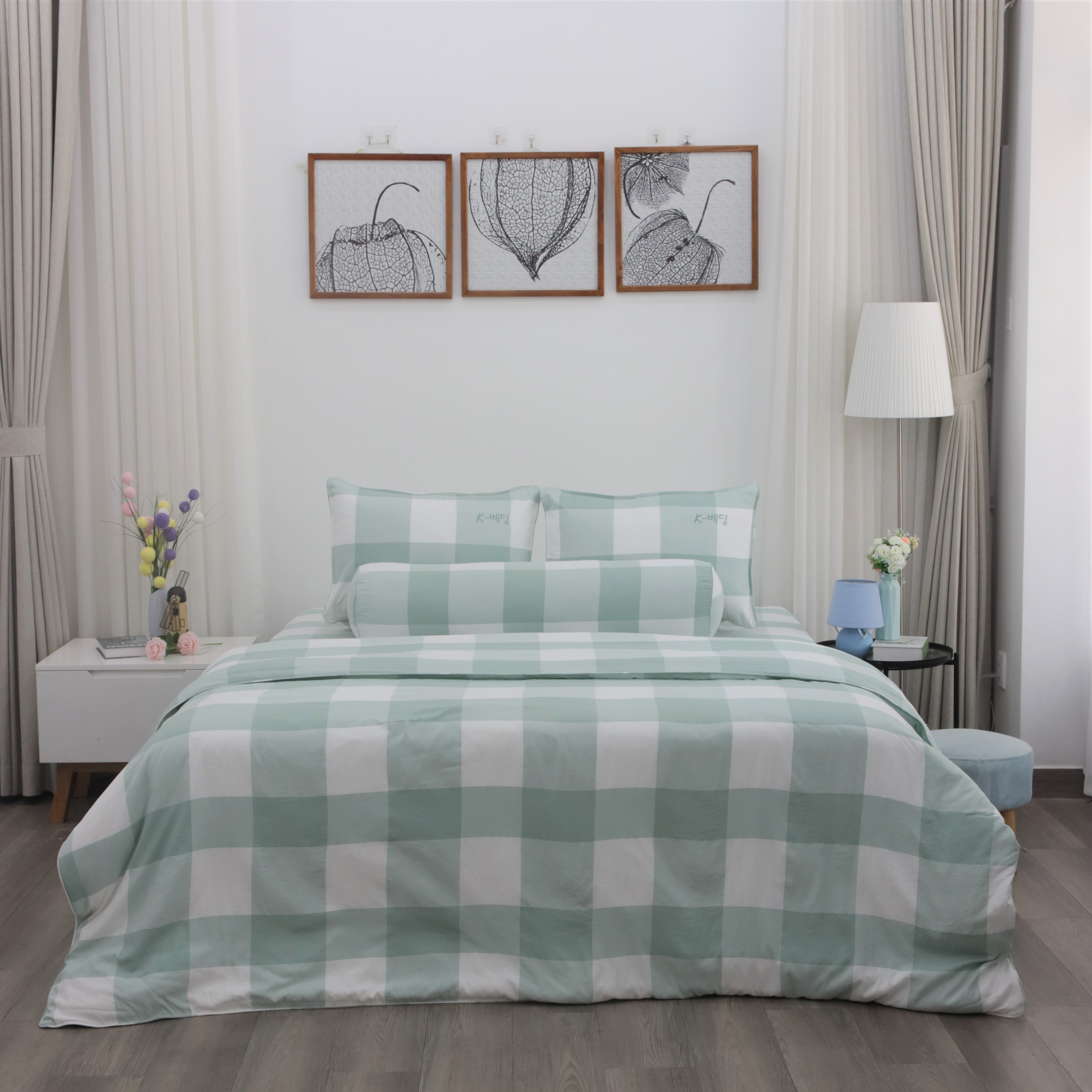 Bộ ga giường nhuộm sợi công nghệ Yarn Dyed K-Bedding KPCD 203