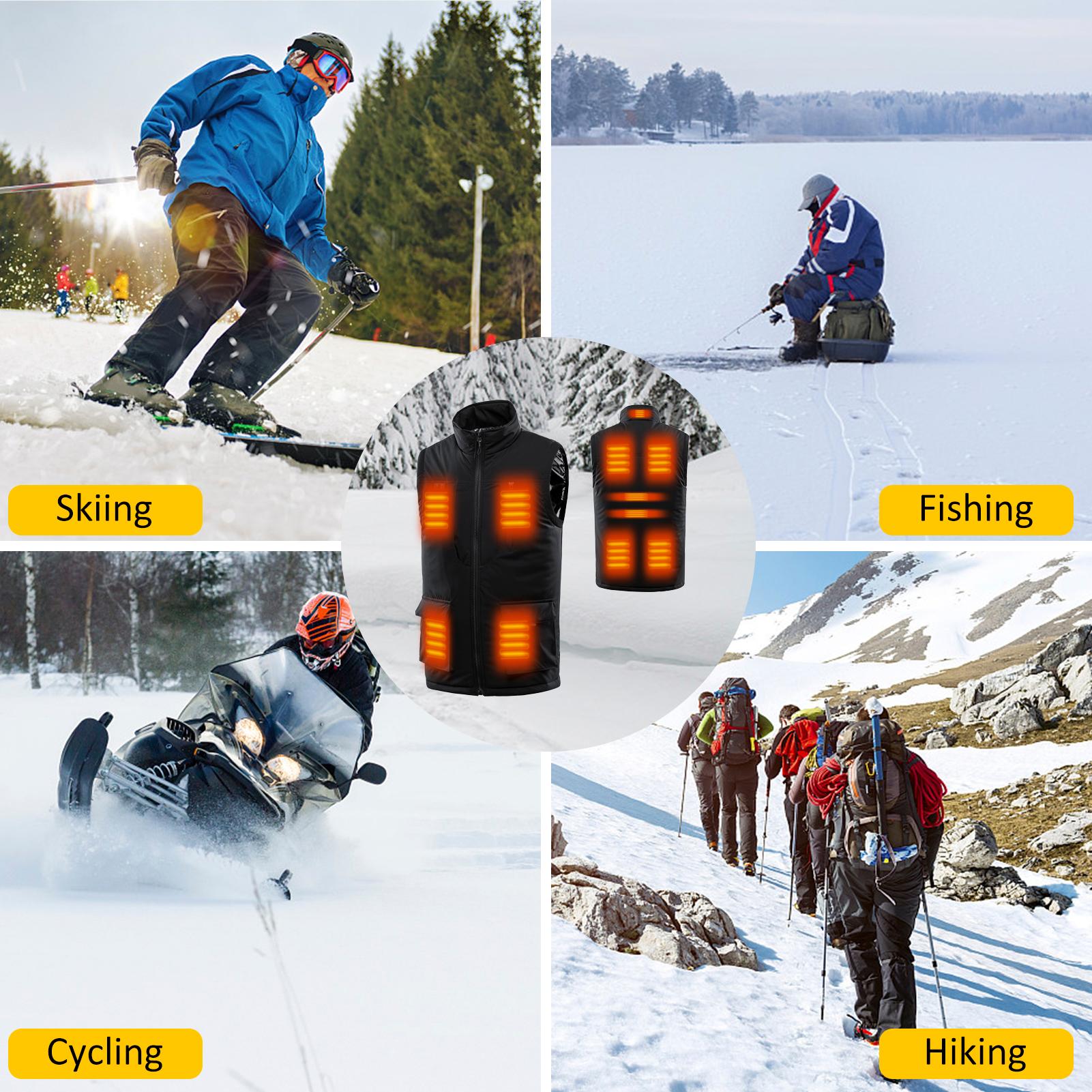 11 Zone Heated Vest for Men Women Outdoor Winter Warm Electric Heating Vest Jacket Clothing