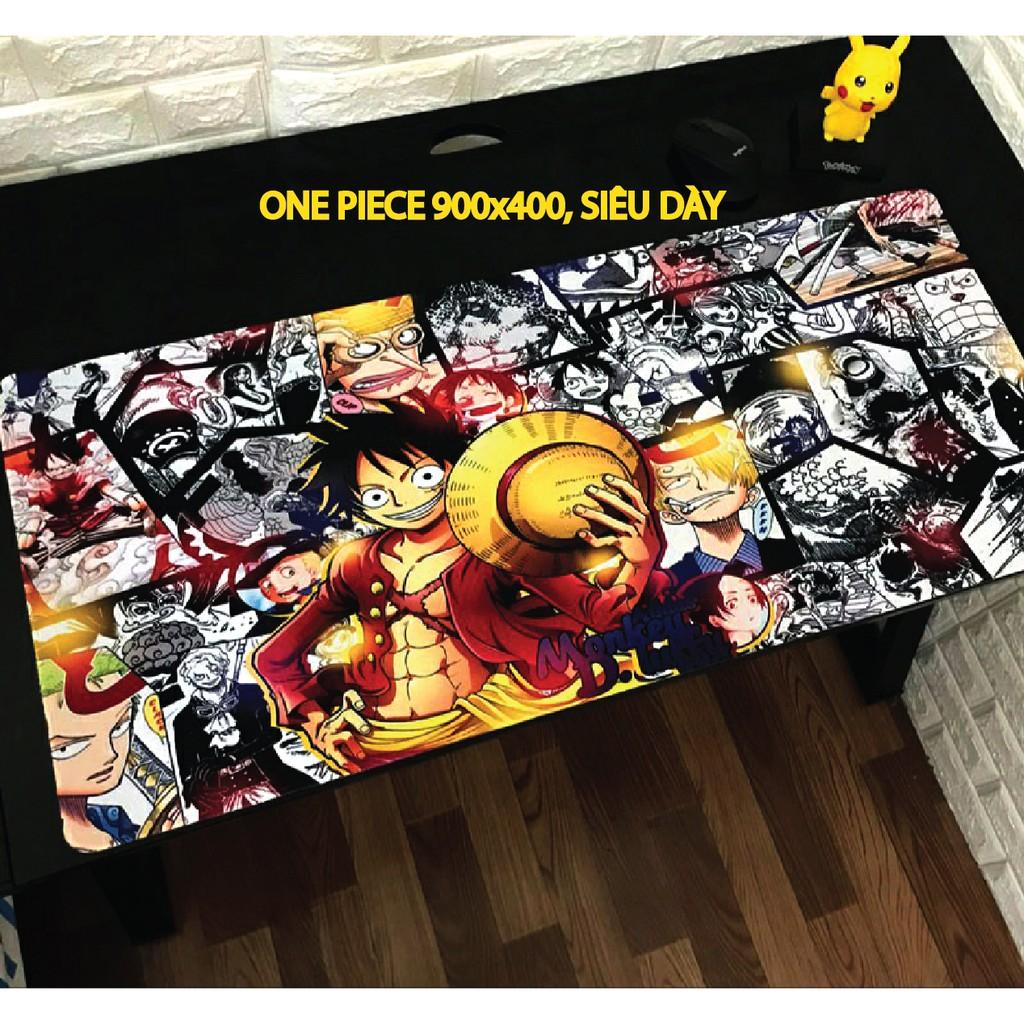 Tấm lót chuột chơi game cỡ lớn 80x30/90x40, siêu DÀY 3mm, ANIME One-piece (ĐẢO HẢI TẶC