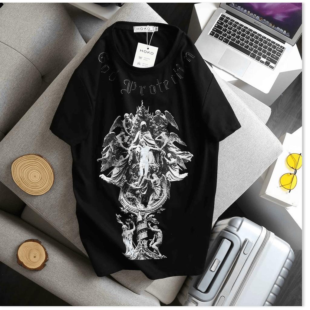 ÁO THUN COTTON CỔ TRÒN FROM RỘNG THIẾT KẾ HỌA TIẾT SIÊU NGẦU,,CHẤT VẢI