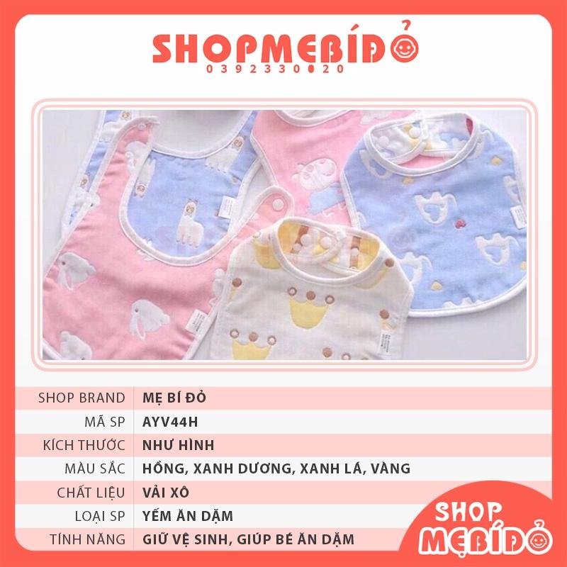 Yếm Ăn Dặm Vải Xô Vuông Kiluta 6 Lớp Cao Cấp Cho Bé