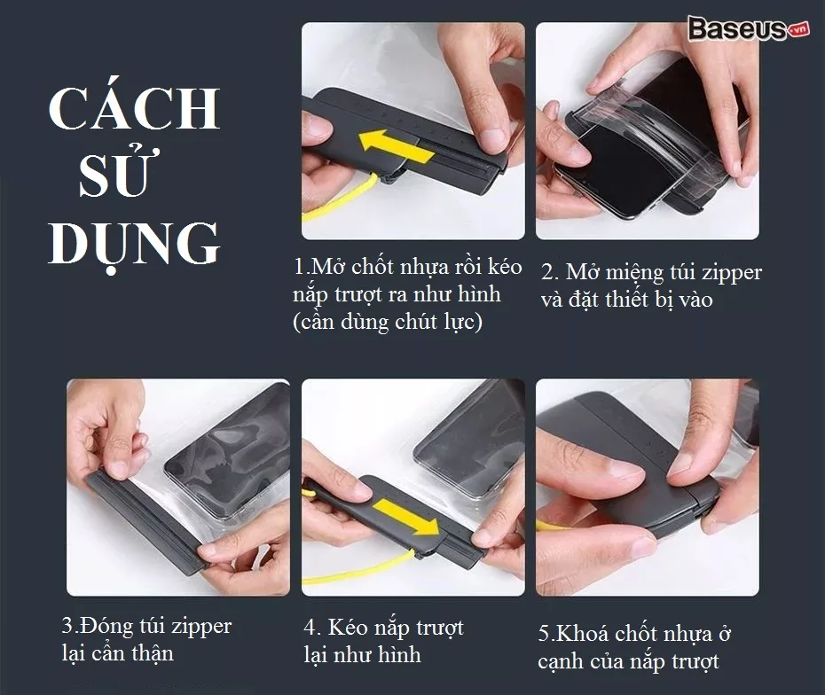 Túi chống nước cho điện thoại dạng nắp trượt Baseus Slip Cover - Hàng chính hãng